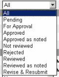 Submittal Report Option Dropdown